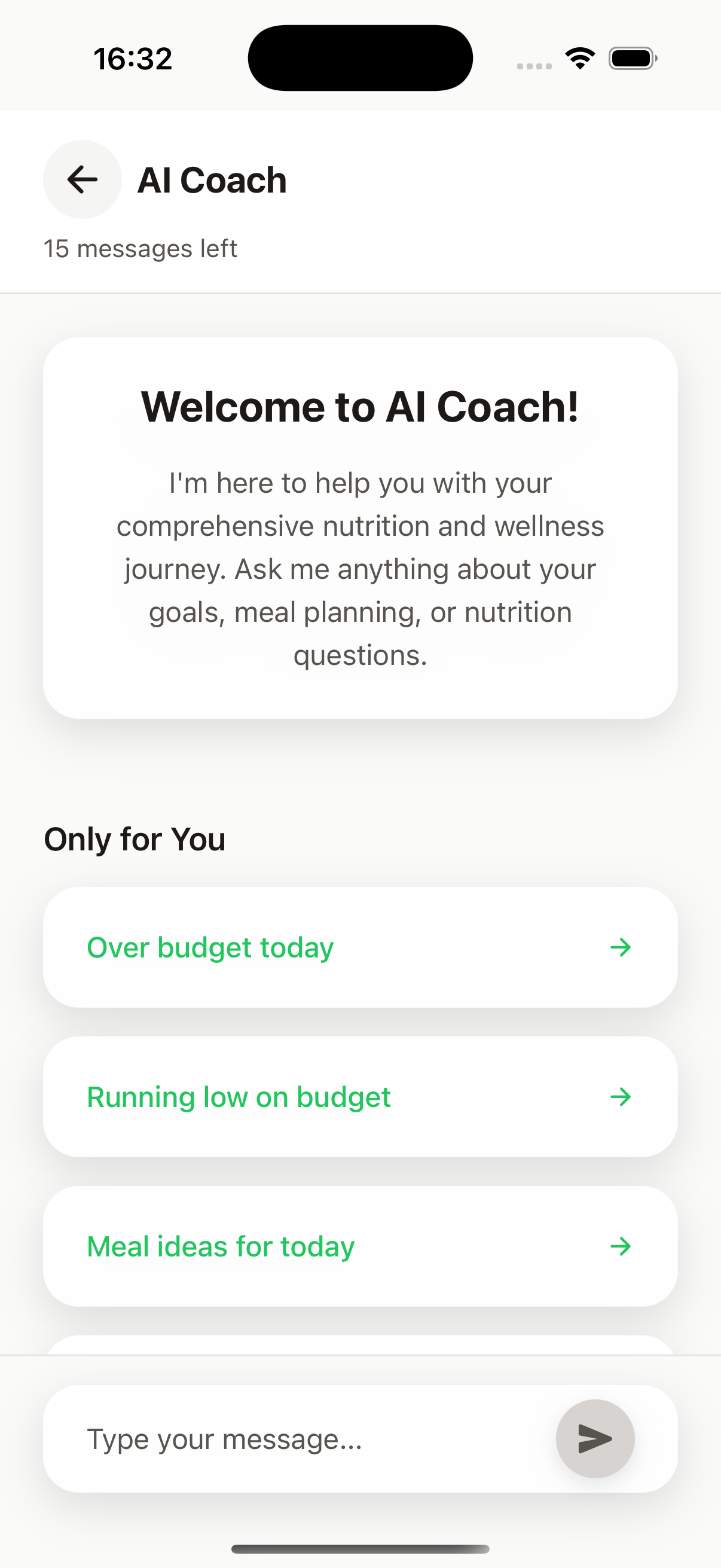 AI-powered analytics dashboard showing nutrition trends, correlations, and intelligent insights